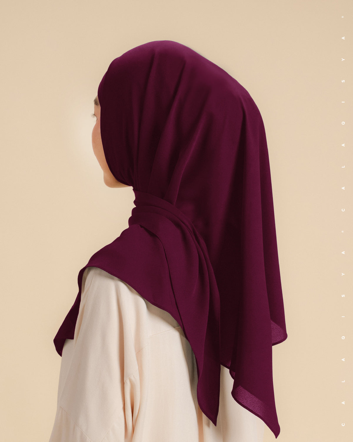DANIAH TIE BACK UNDERCHIN (TRIANGLE) IN PURPLE POTION
