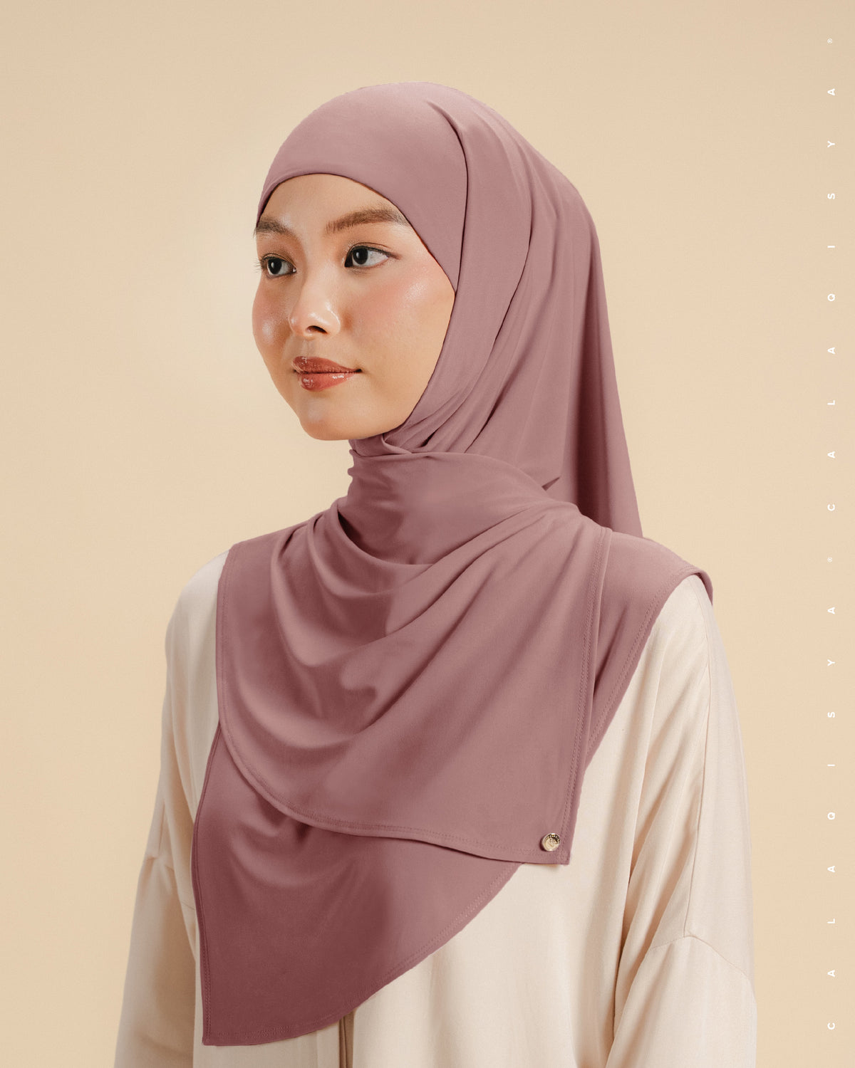 IRONLESS: NURA TIE BACK UNDERCHIN IN ROSE BROWN (ODOURLESS)