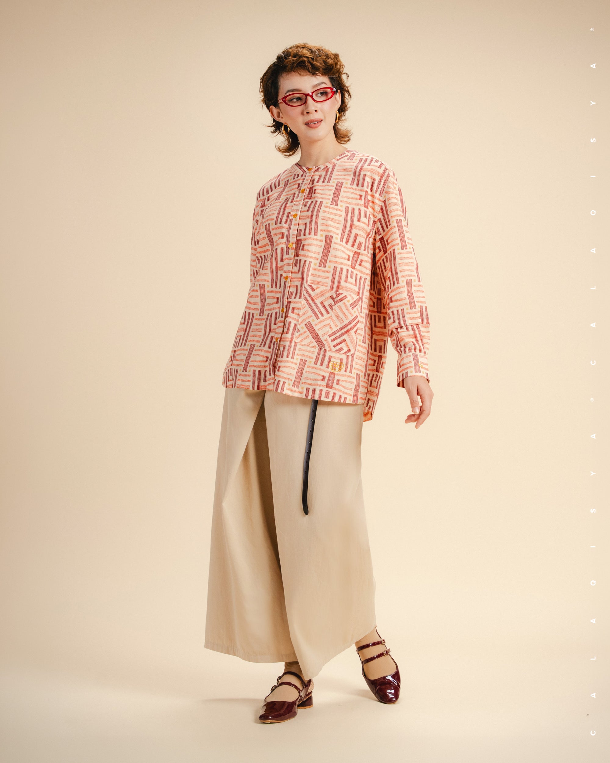 LOFT SHIRT IN SALSA ROSE (FULLY LINED)