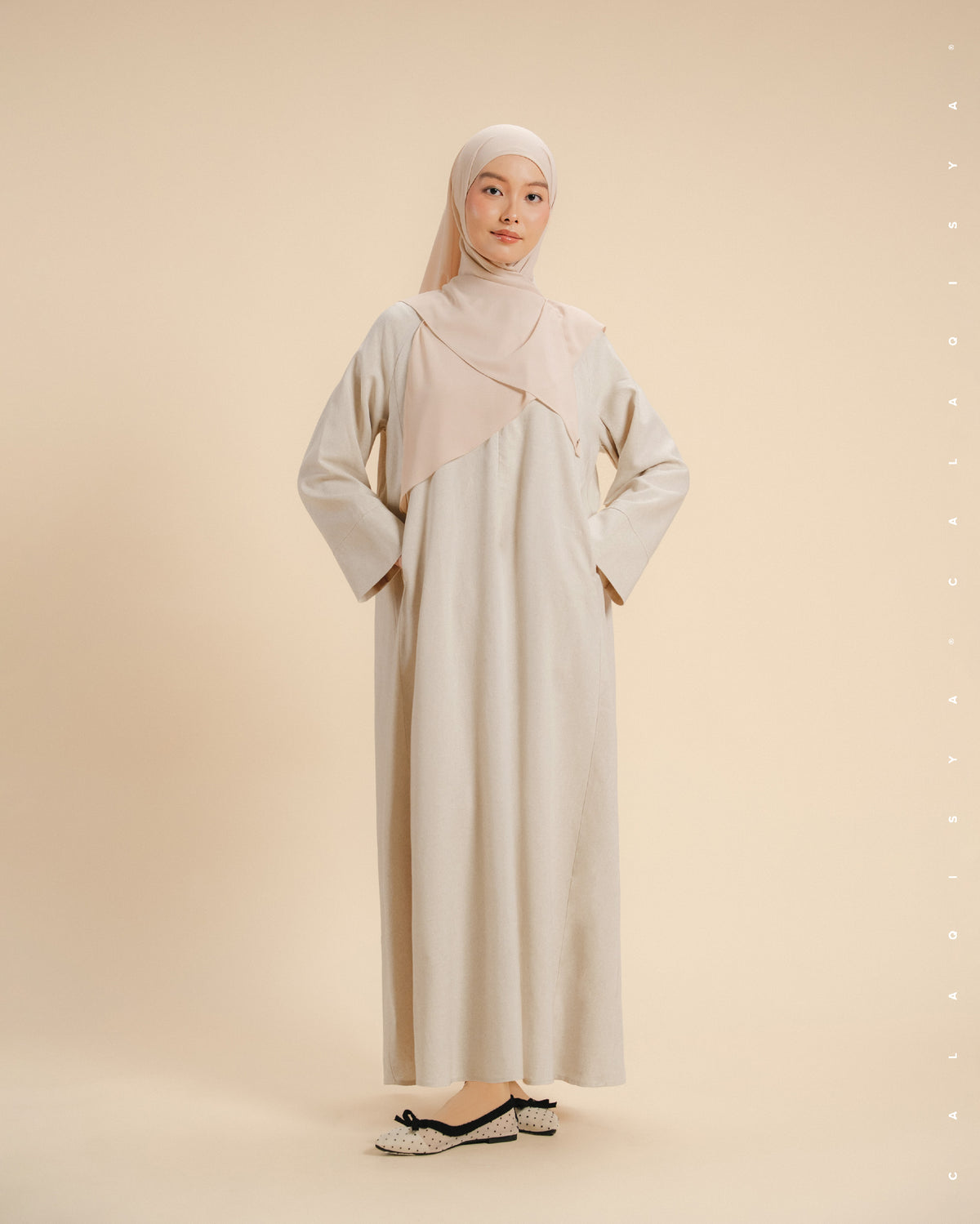 OPHELIA DRESS IN SNOWY PEAKS (FULLY LINED)