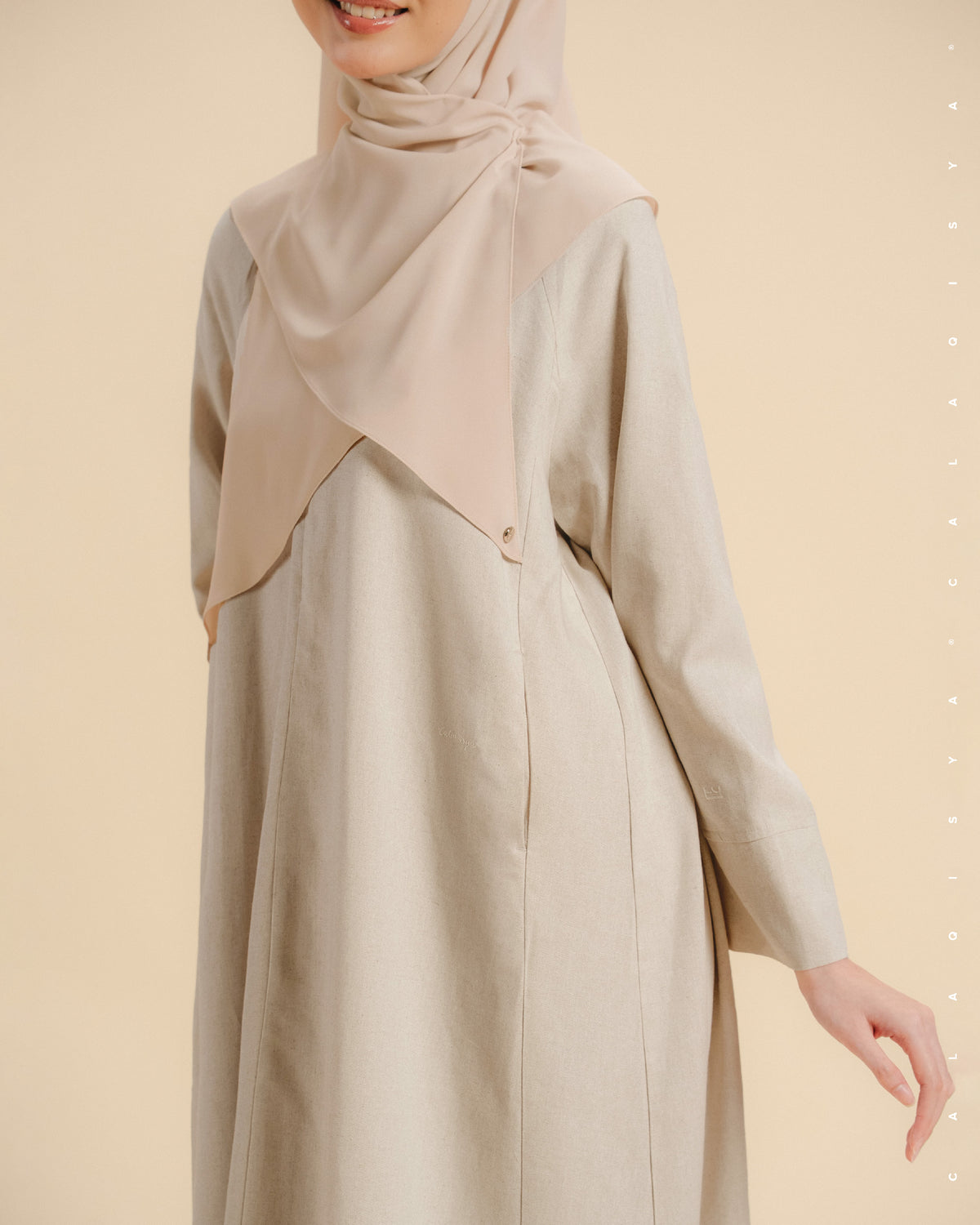 OPHELIA DRESS IN SNOWY PEAKS (FULLY LINED)