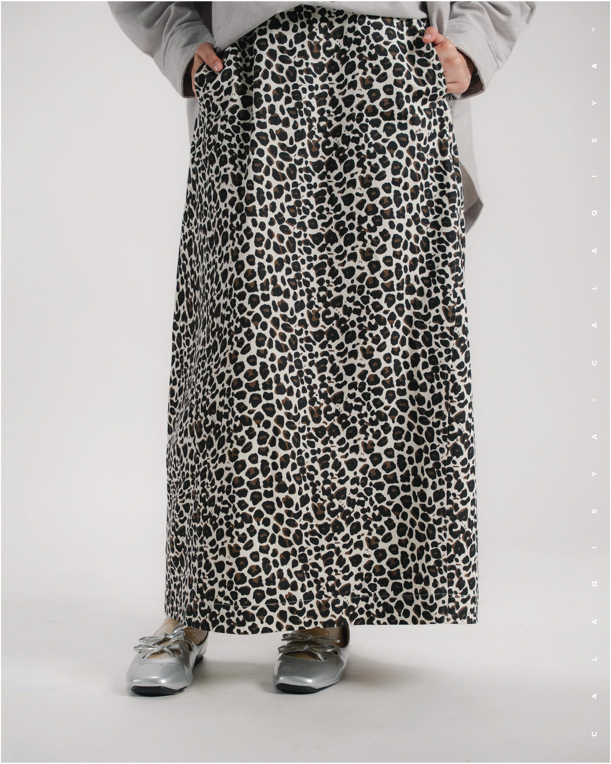 RUND SKIRT (PRINTED) IN STALACTITE