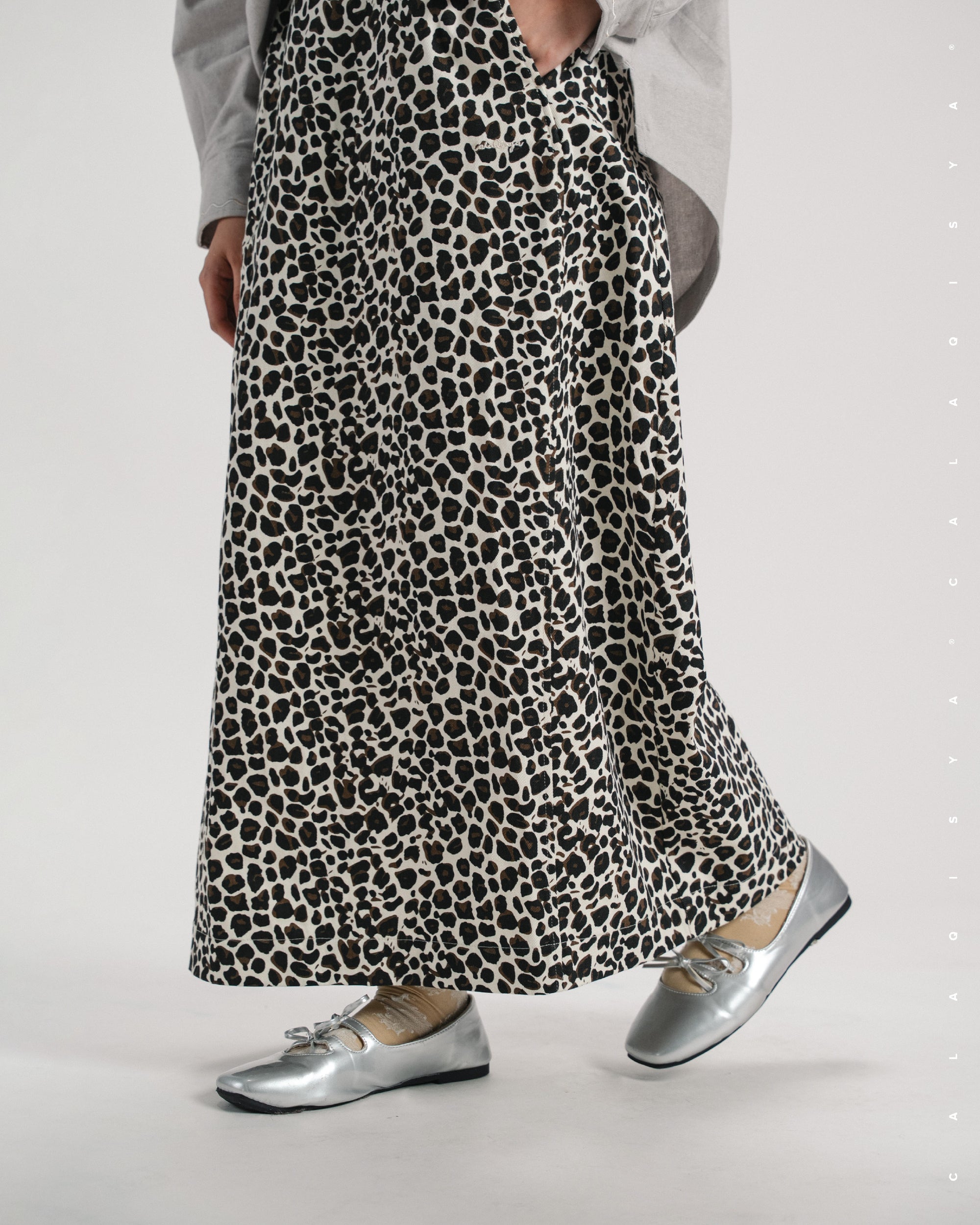 RUND SKIRT (PRINTED) IN STALACTITE