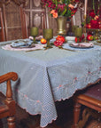 [Copy]IRIS SQUARESUASANA TABLECLOTH (6 SEATER) IN BLUE PRINT IN OLIVINE