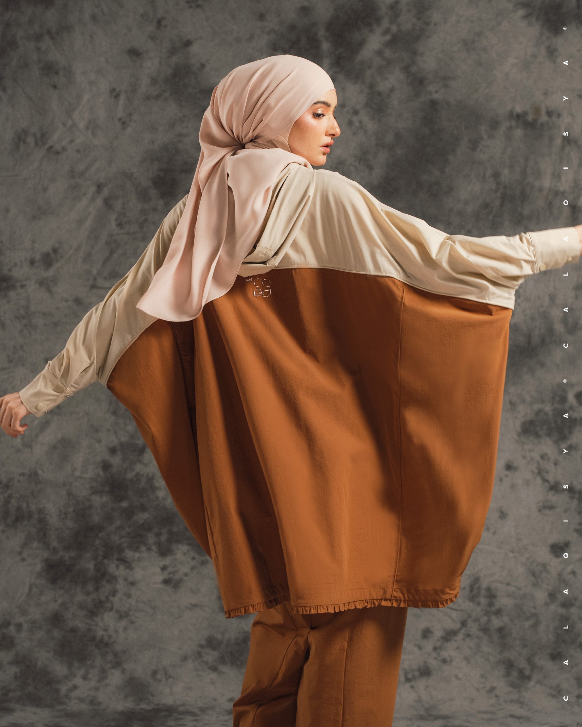 CQ GO MIST PONCHO PARKA IN SUGAR ALMOND