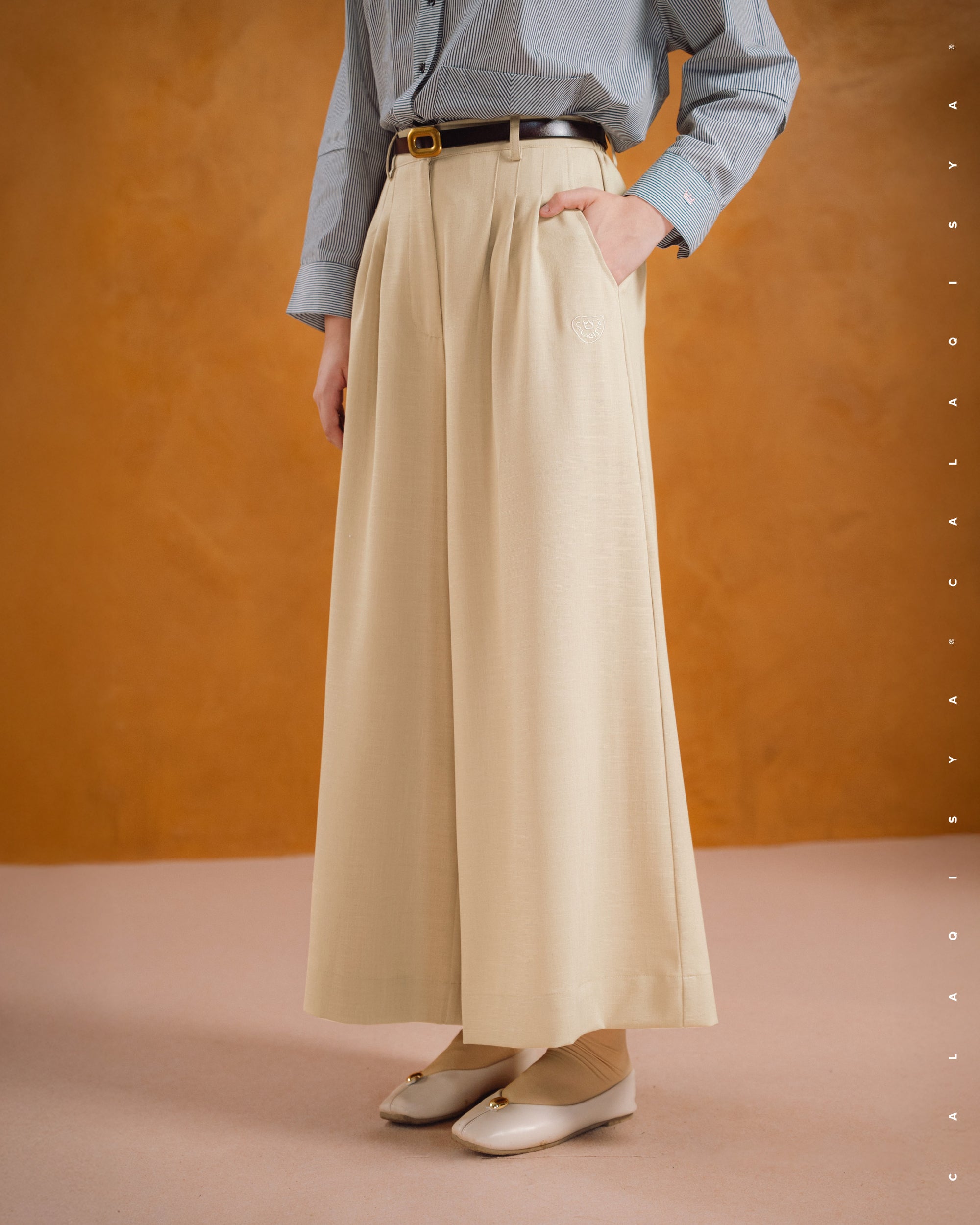 SENA FLARE PANTS IN SUNLIGHT (FULLY LINED)