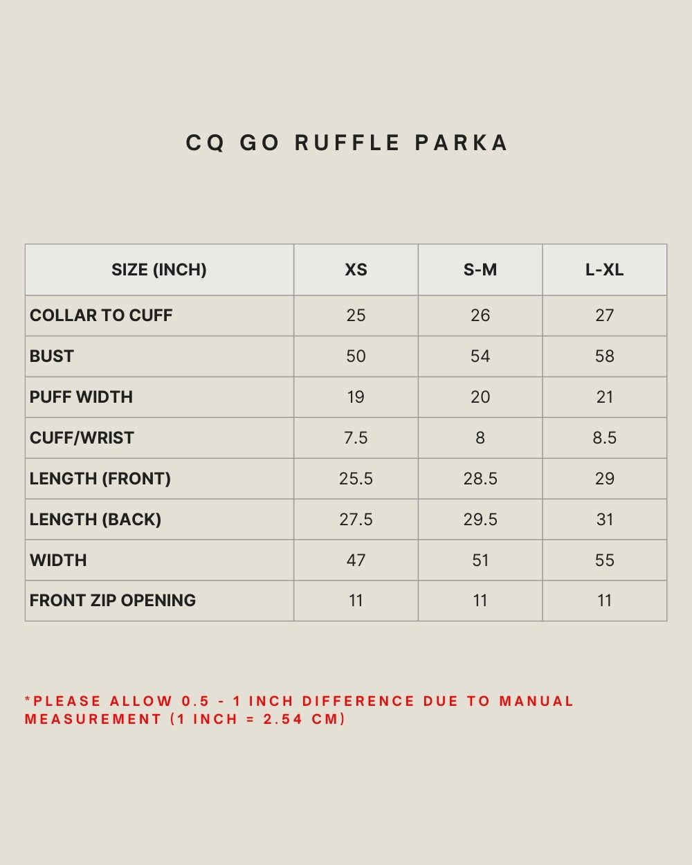 CQ GO RUFFLE PARKA IN TROOPER