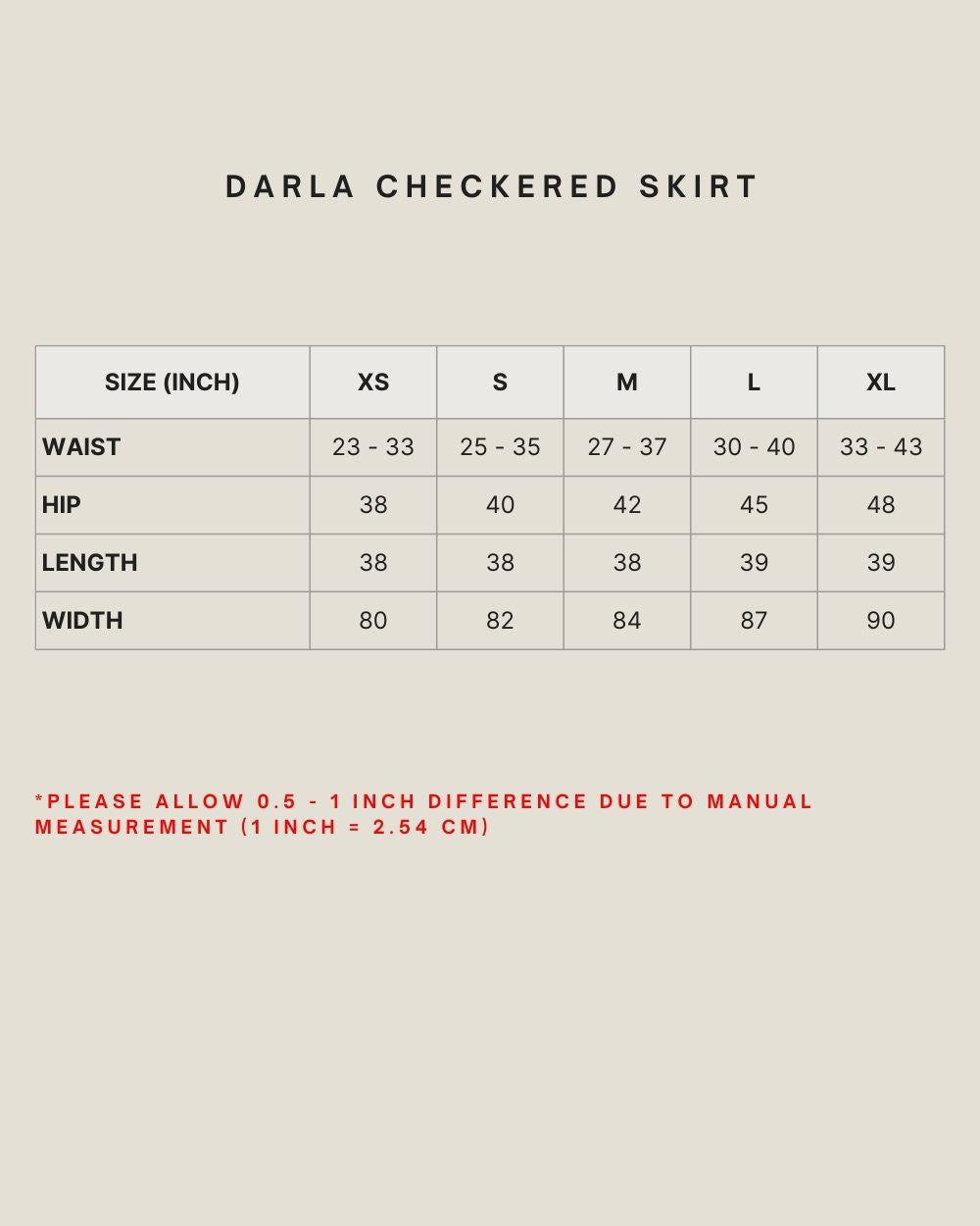 DARLA CHECKERED SKIRT IN FUDGE