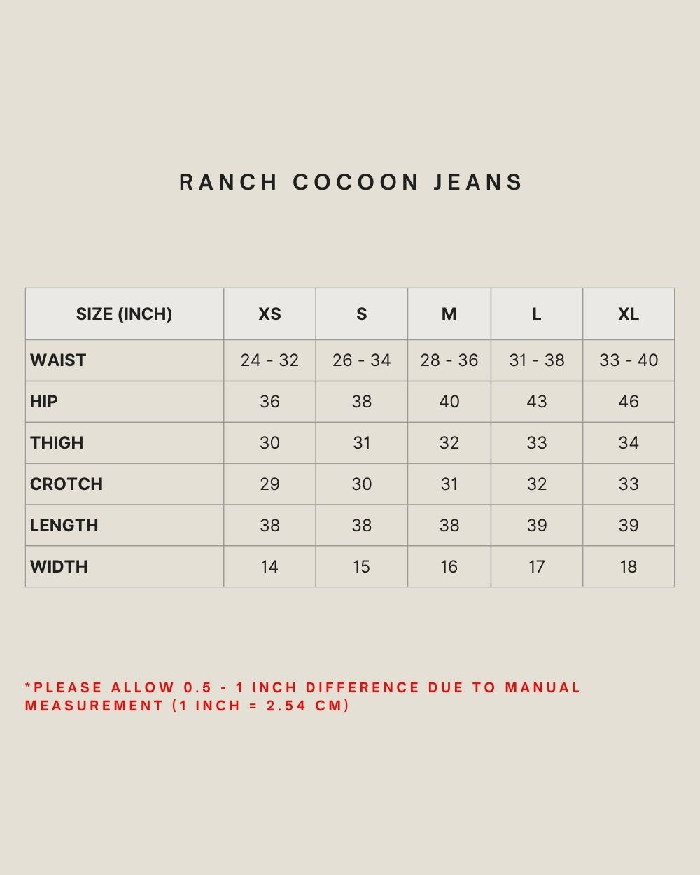 RANCH COCOON JEANS (100% COTTON) IN BLUE DENIM