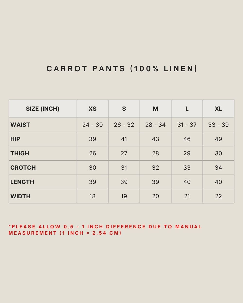 CARROT PANTS (100% LINEN) IN SHORTBREAD (FULLY LINED)
