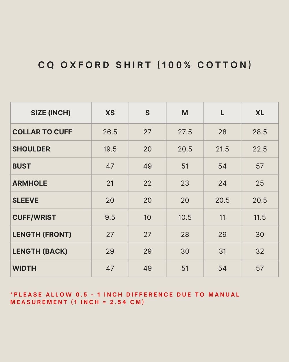 CQ OXFORD SHIRT (100% COTTON) IN GLACIER GREY