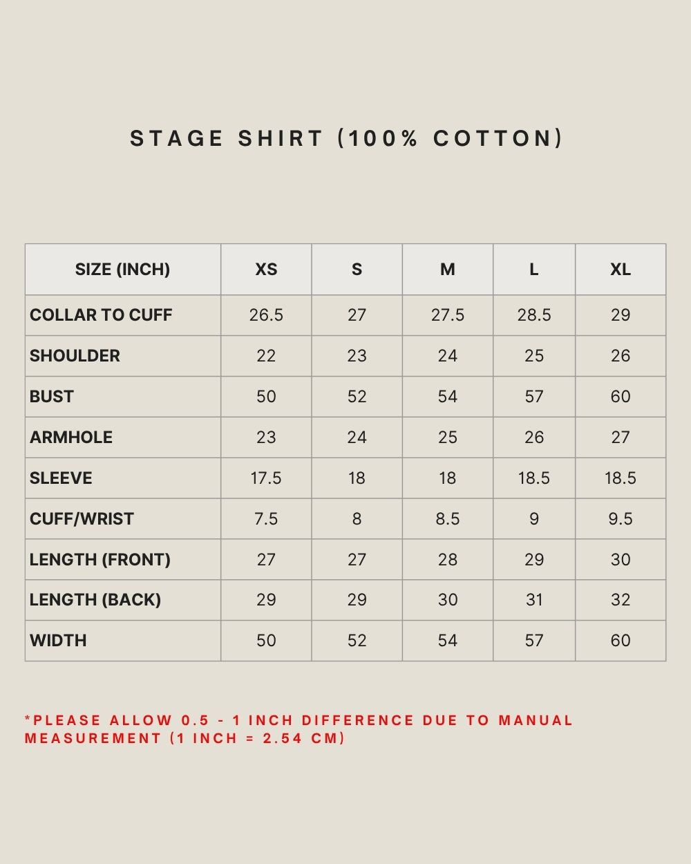 STAGE SHIRT (100% COTTON) IN DUNE