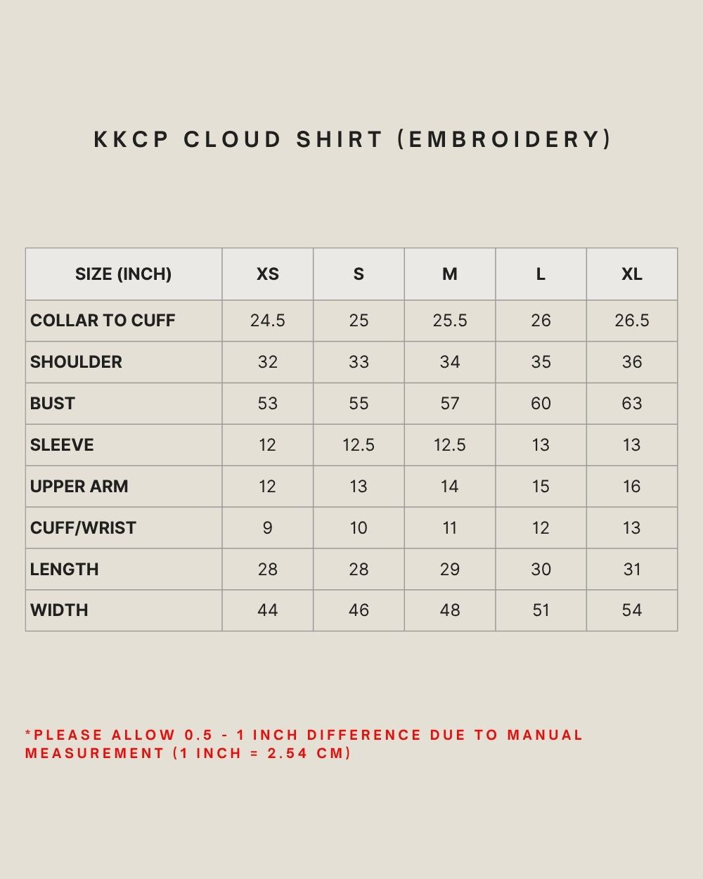 KKCP CLOUD SHIRT (EMBROIDERY) IN JESTER RED
