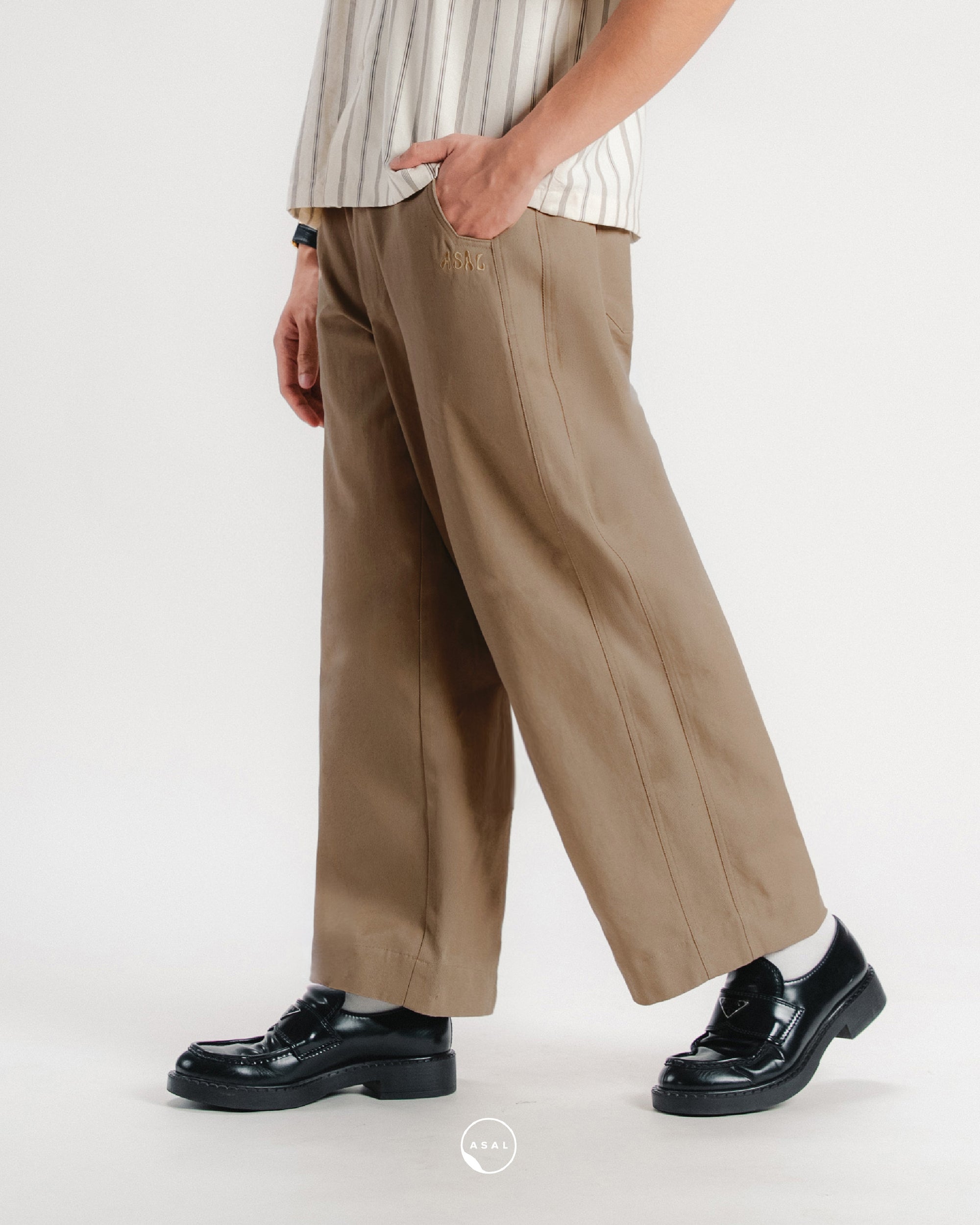 ASAL WEEKEND PANTS (100% COTTON) IN TAN