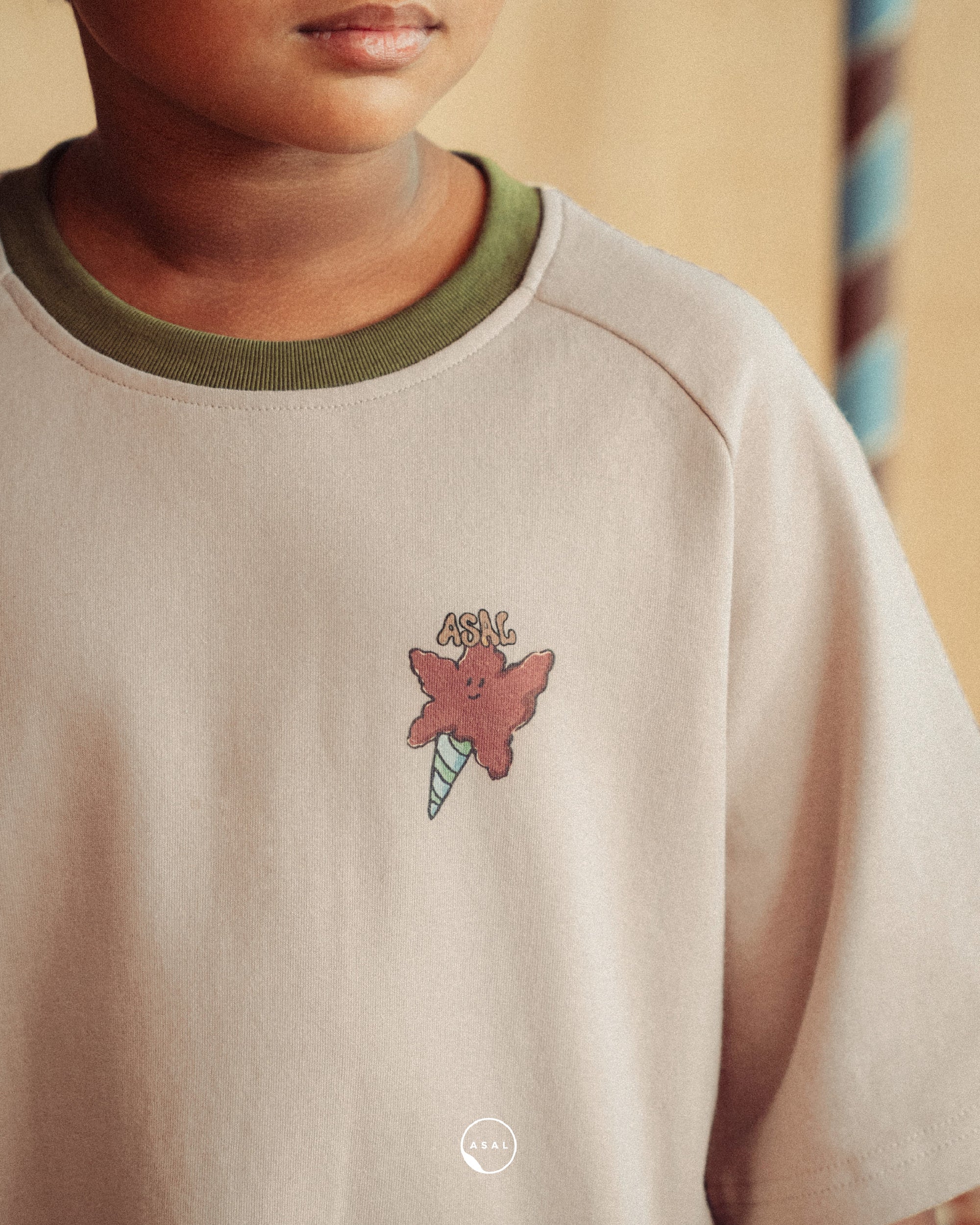 MAISON LUMIERE ASAL FETE T-SHIRT KIDS (PRINTED) IN TAPIOCA