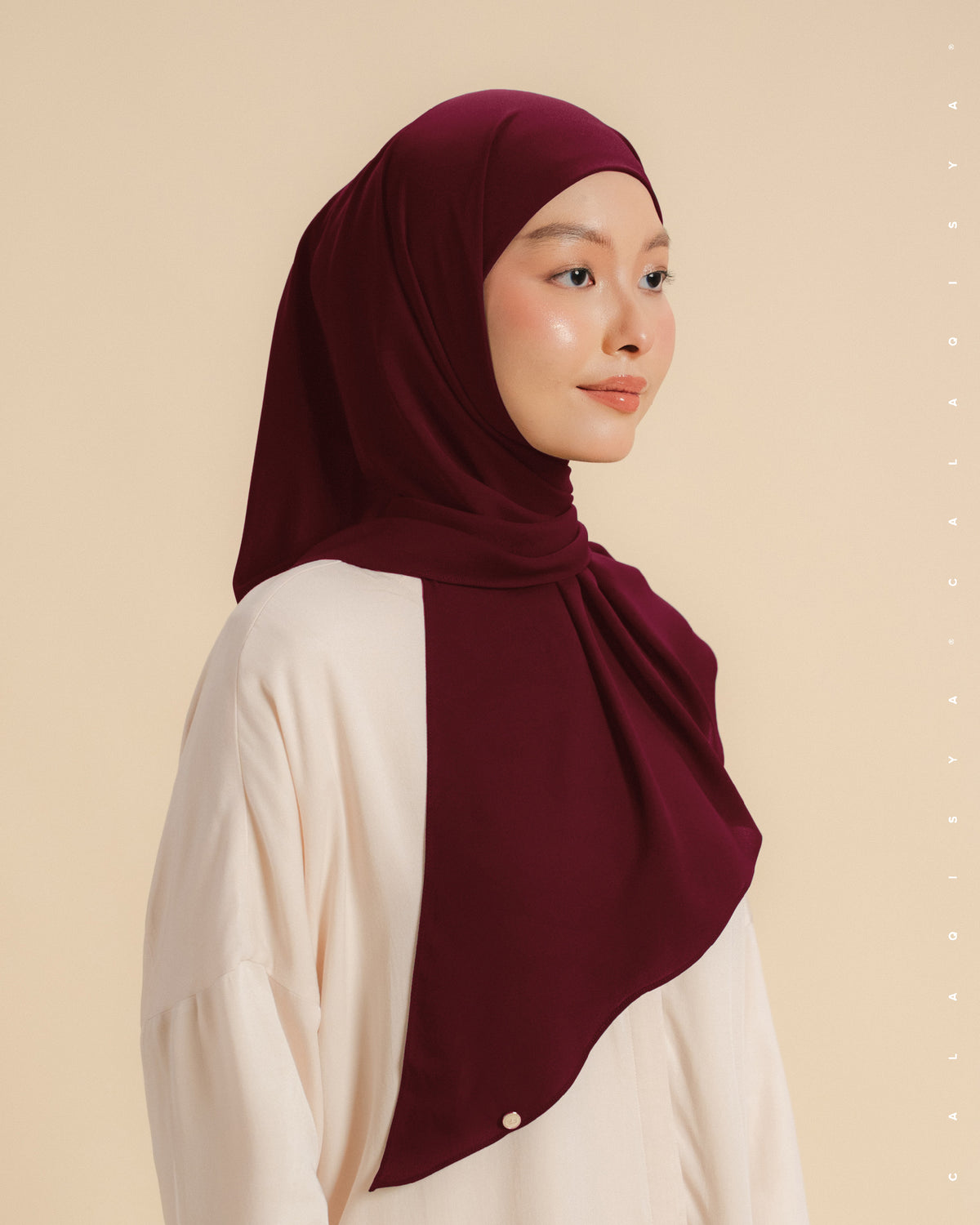 DANIAH TIE BACK UNDERCHIN (TRIANGLE) IN TAWNY PORT