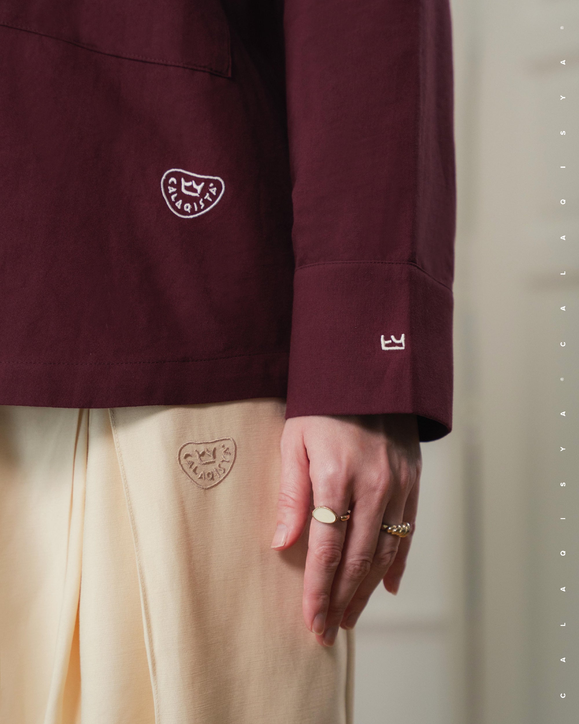 CQ OXFORD SHIRT (100% COTTON) IN TAWNY PORT