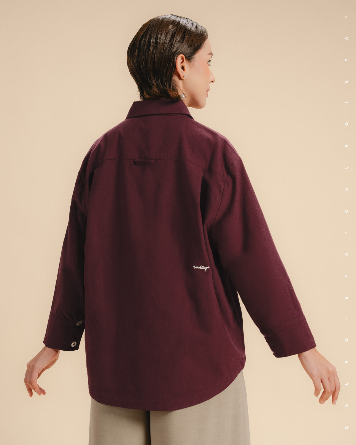 CQ OXFORD SHIRT (100% COTTON) IN TAWNY PORT