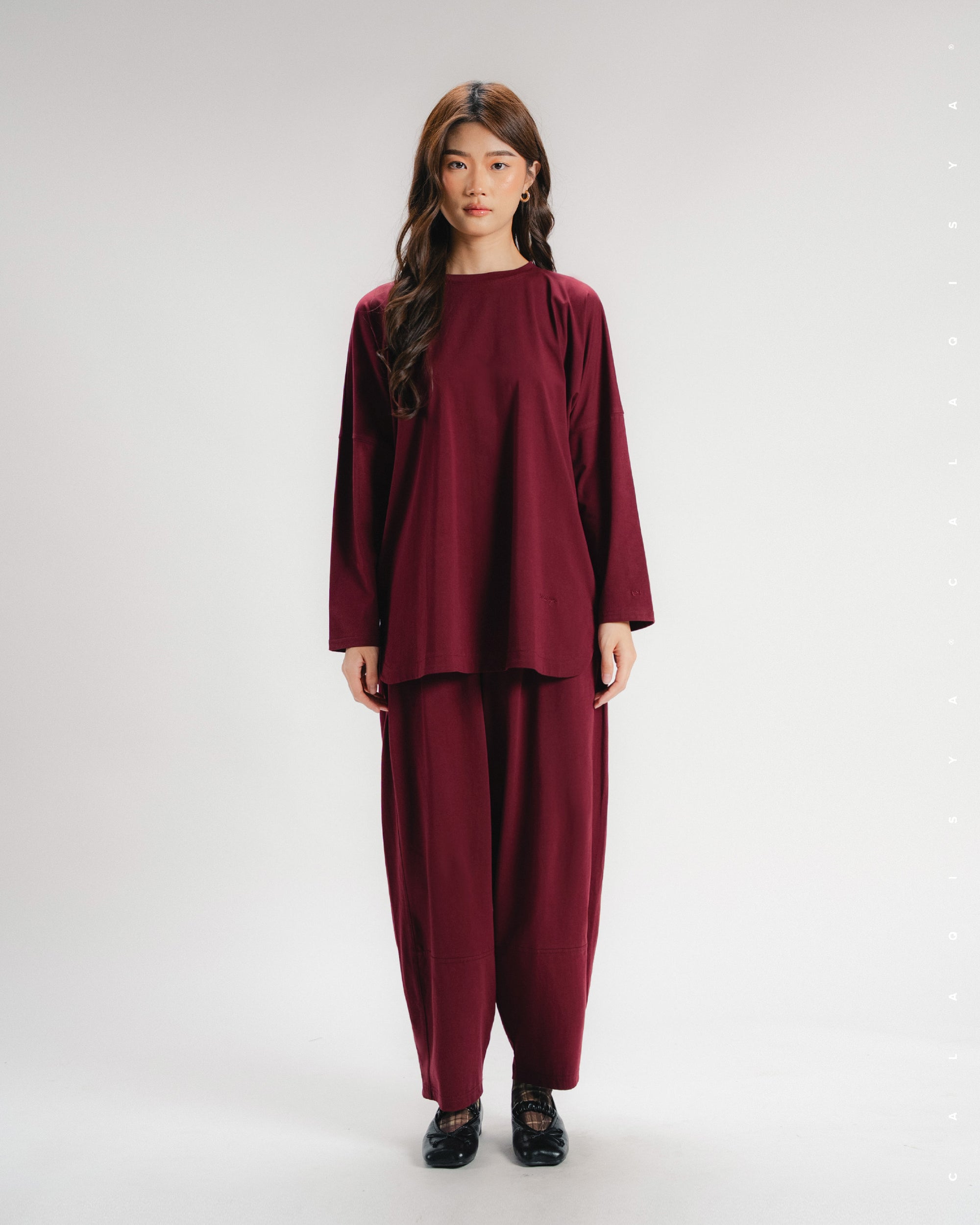 LIGHT COCOON PANTS IN TAWNY PORT