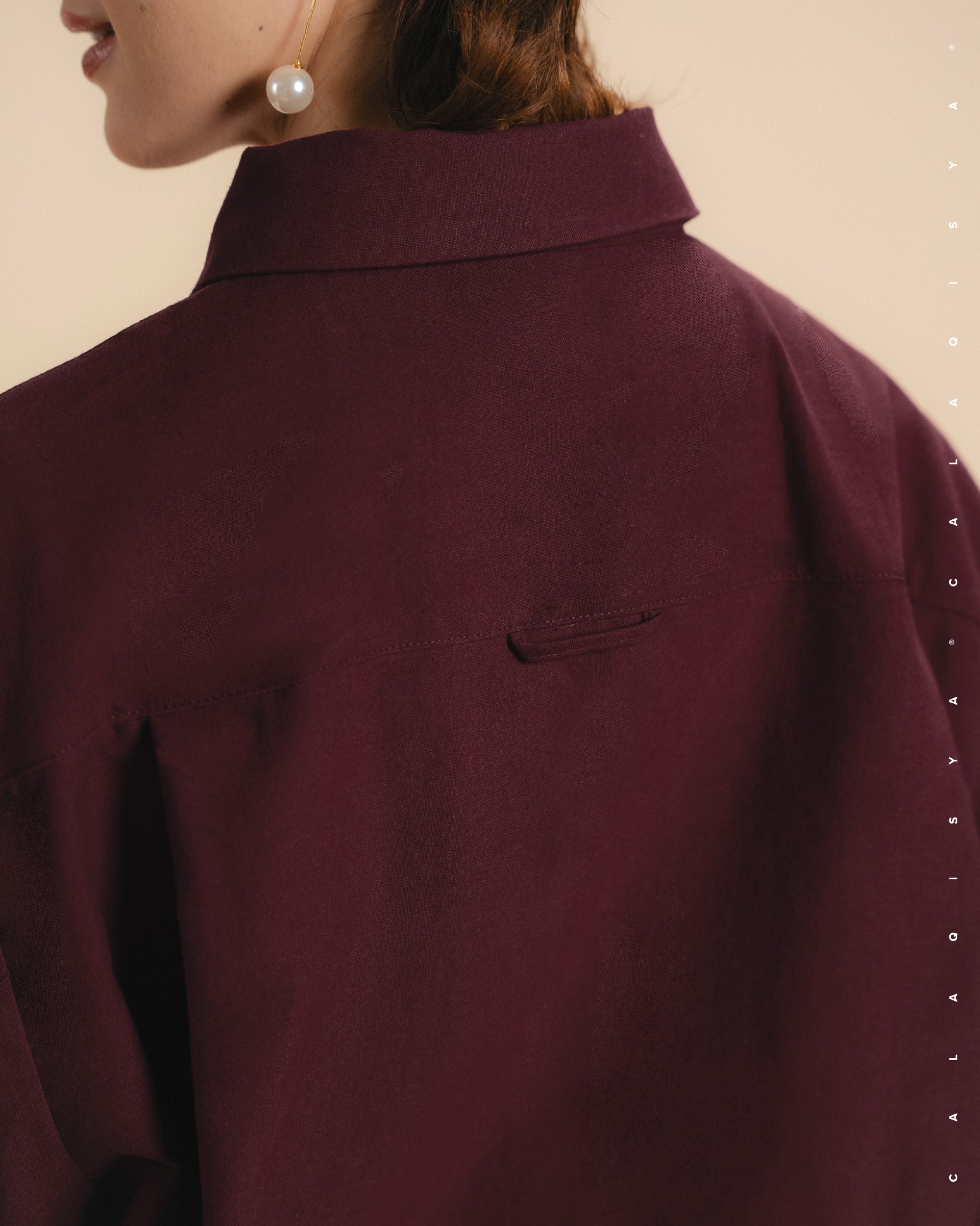 CQ OXFORD SHIRT (100% COTTON) IN TAWNY PORT