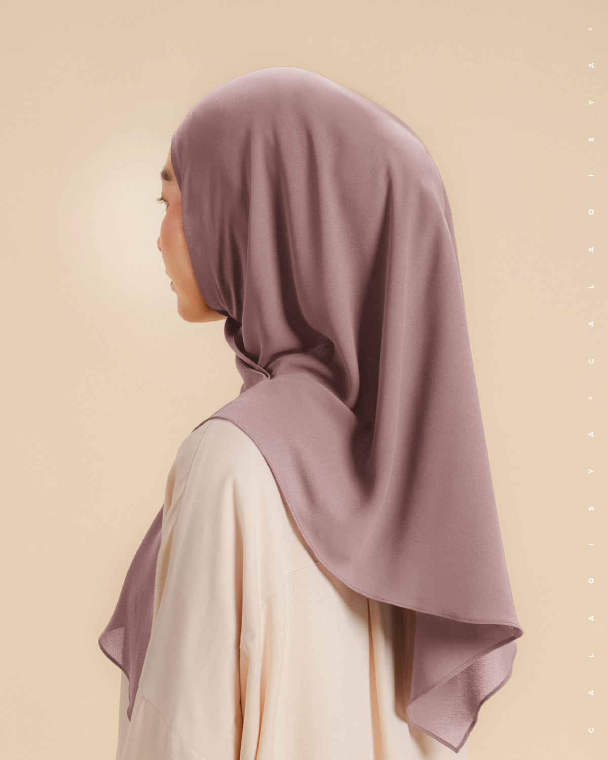 DANIAH TIE BACK UNDERCHIN (TRIANGLE) IN TWILIGHT MAUVE