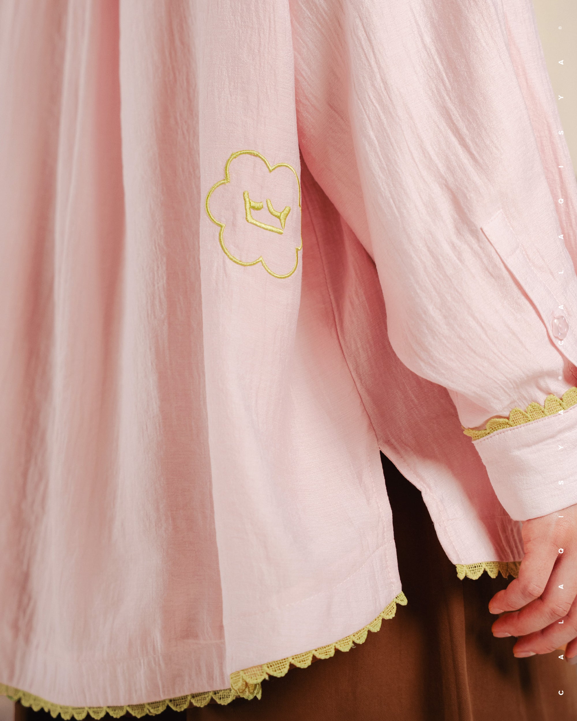 CQ X MACHINO AMBER SHIRT (FULLY LINED) (EMBROIDERY) IN VEILED ROSE