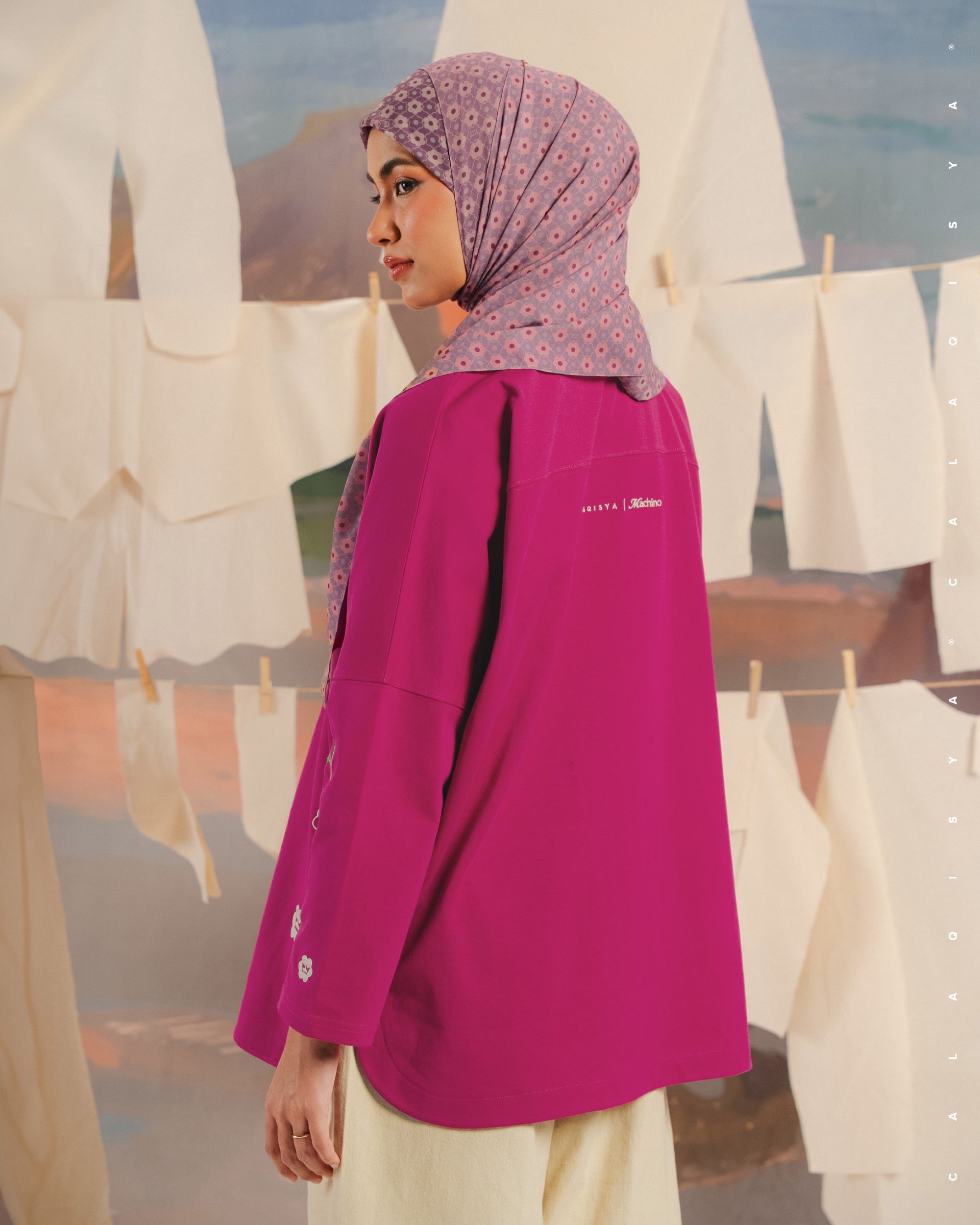 CQ X MACHINO CLOUD NIMBLE SHIRT (EMBROIDERY) IN VERY BERRY