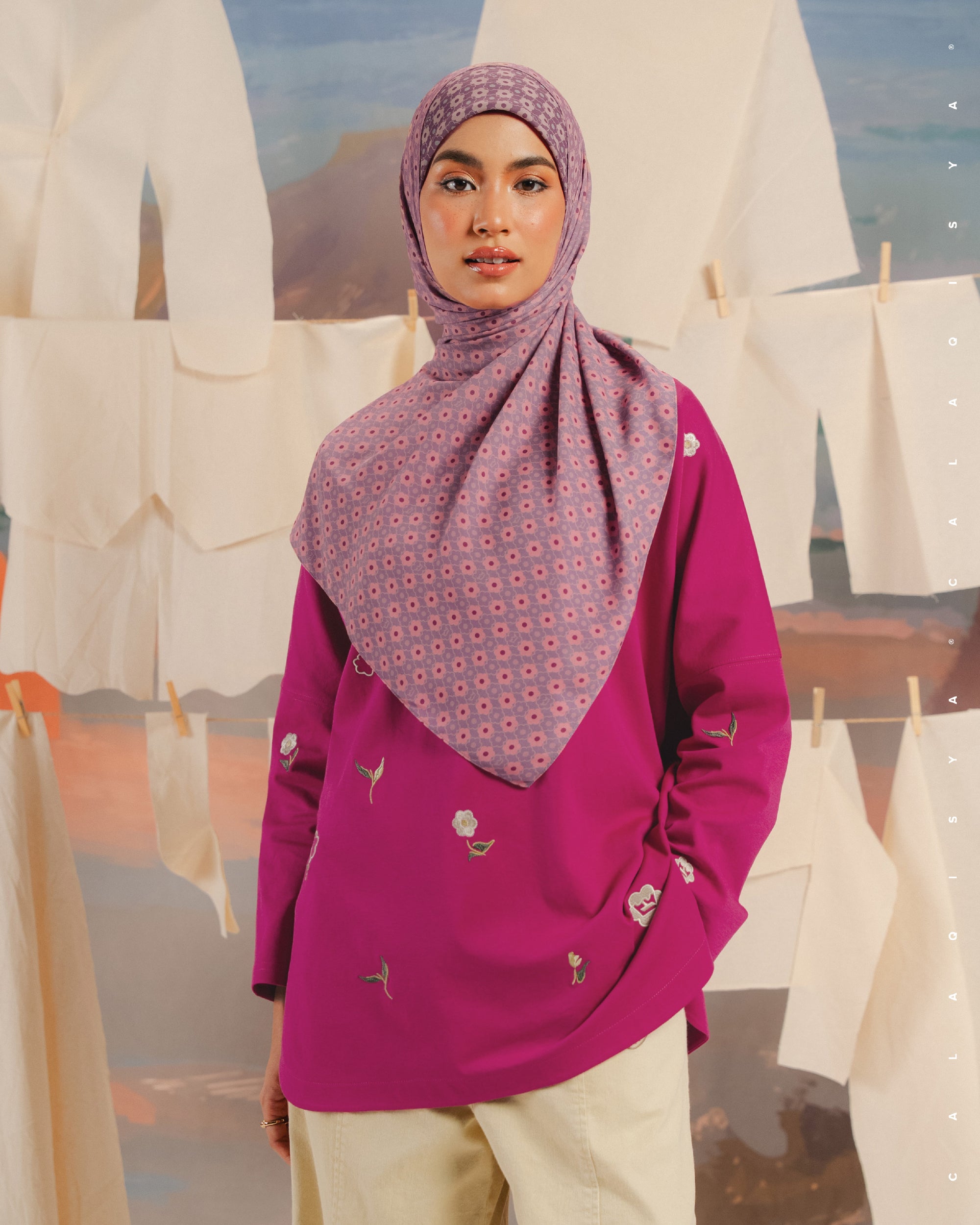 CQ X MACHINO CLOUD NIMBLE SHIRT (EMBROIDERY) IN VERY BERRY