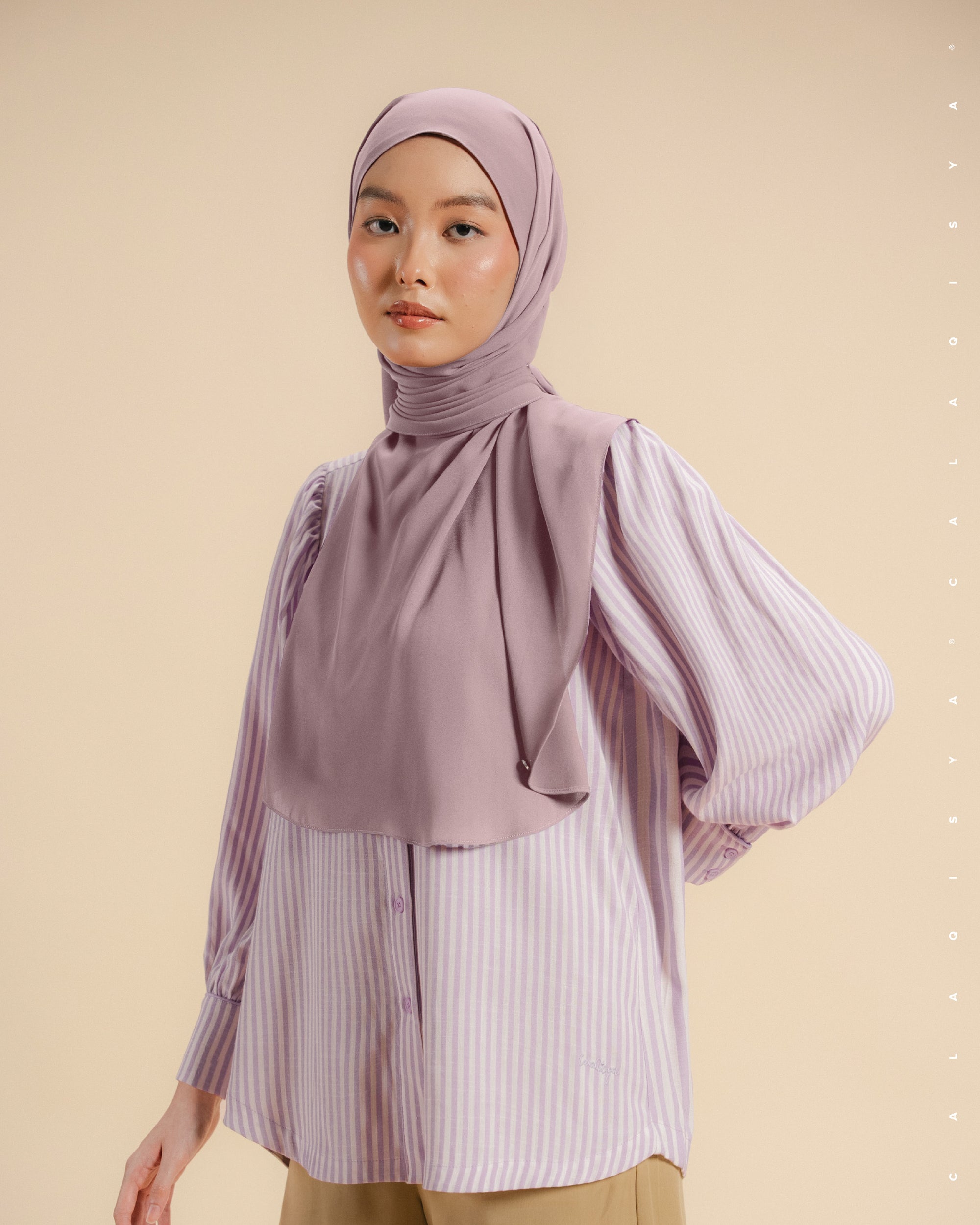 TILLY STRIPE TOP IN VIOLET TULLE