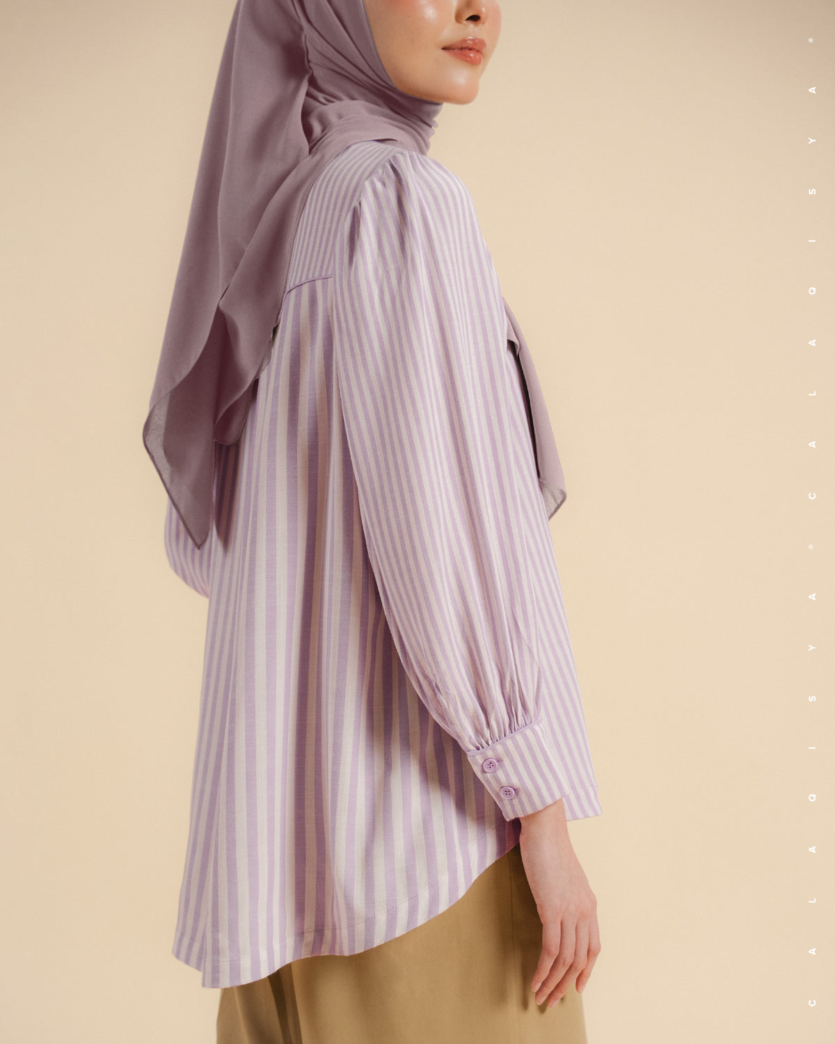 TILLY STRIPE TOP IN VIOLET TULLE