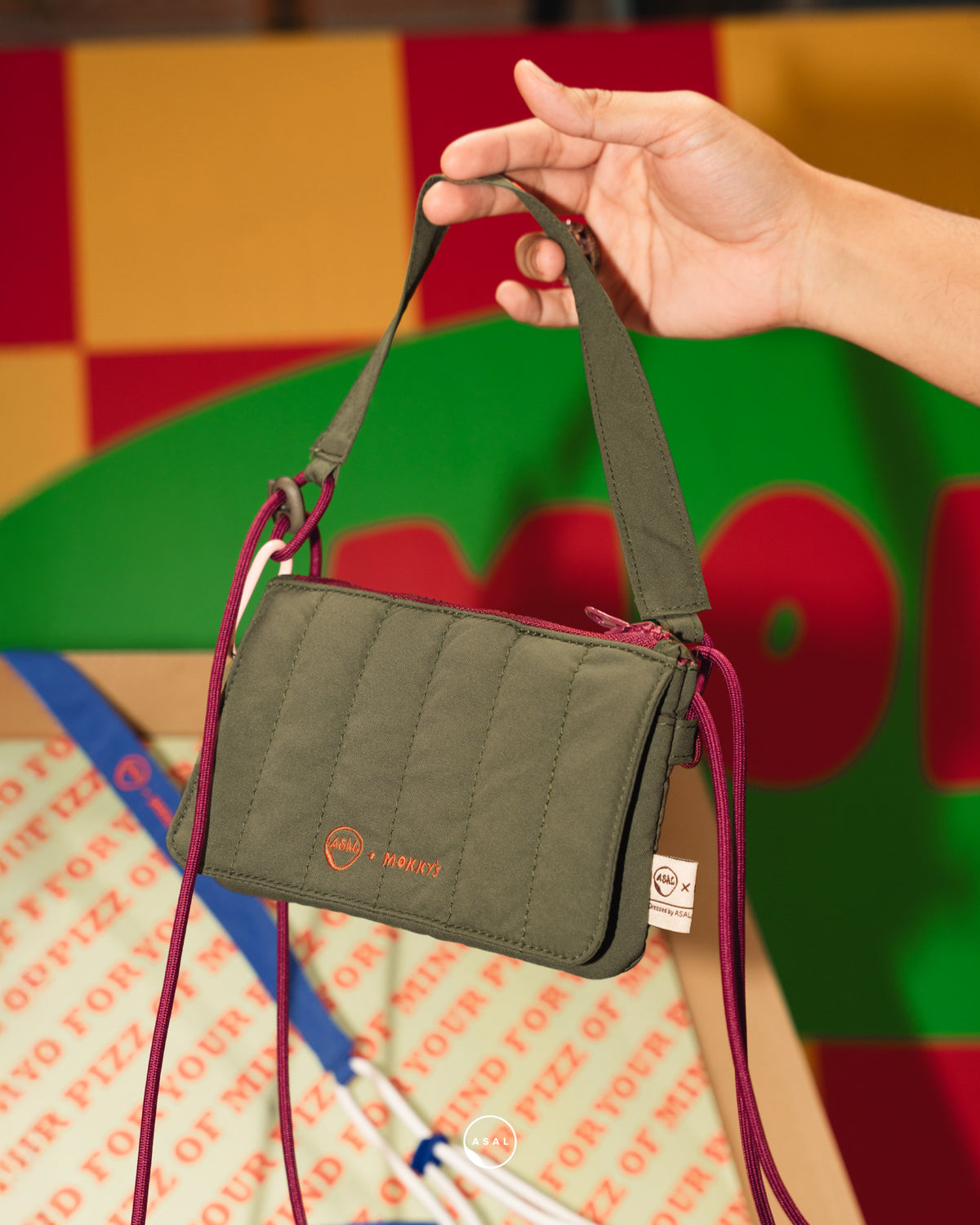 ASAL X MOKKY'S CHEEZY MINI STRAP BAG IN WINTER MOSS