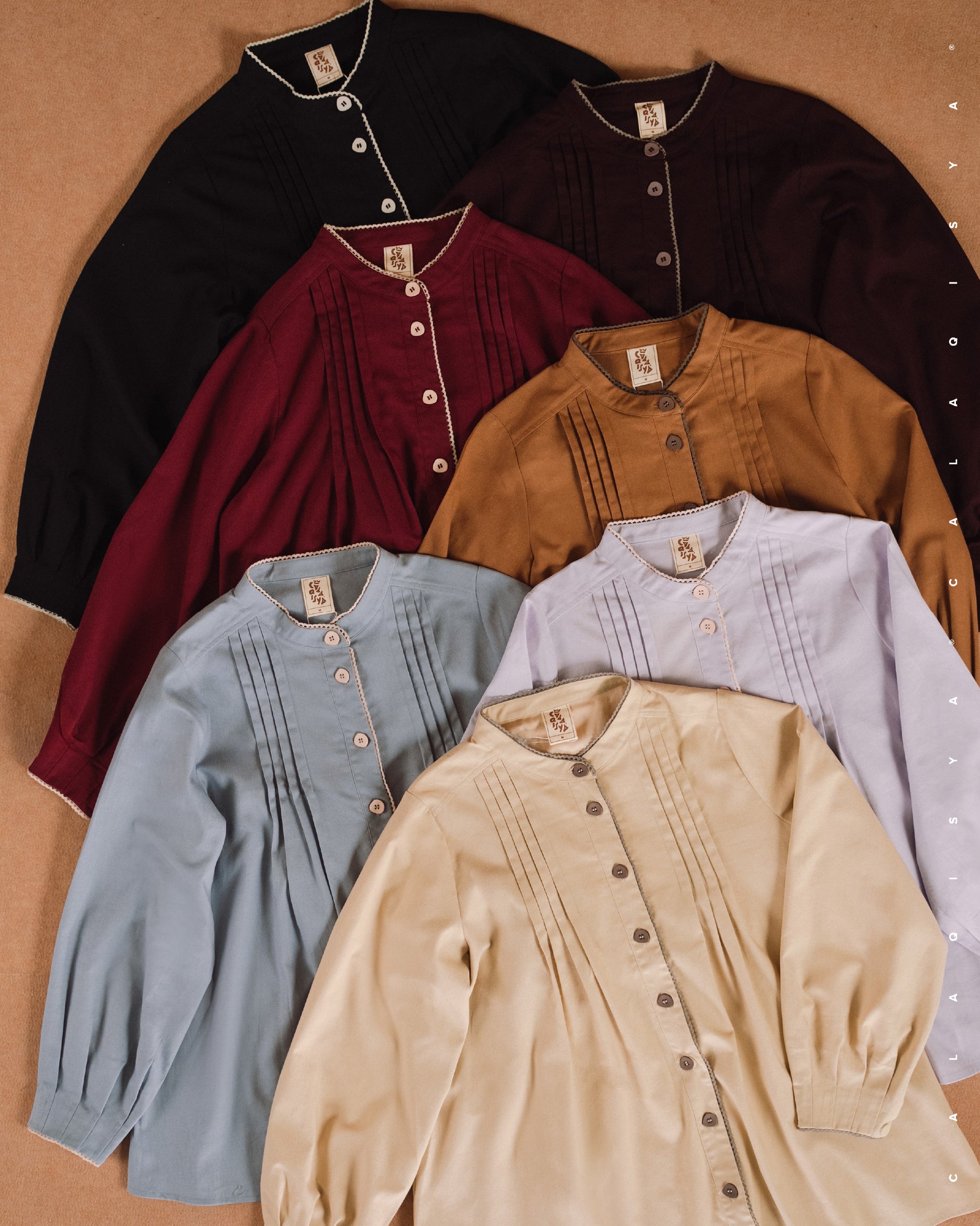 MORA PINTUCK TOP IN MOCHA BISQUE